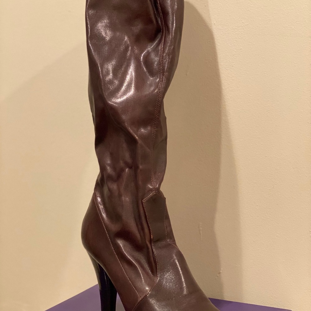 Brown Knee High Boots with Heel